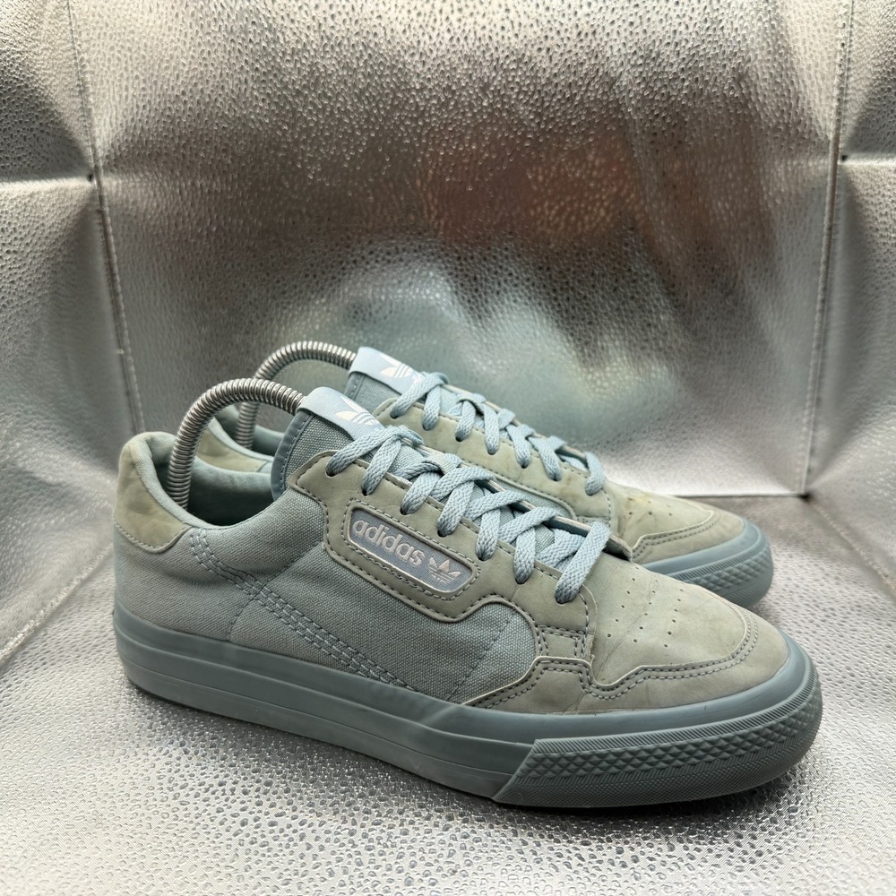Size 7 Adidas Continental Vulc Ash Gray Light Blue Mens Athletic Sneakers EF9423
